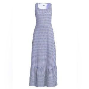 Lands End Cotton Modal Square Neck Tiered Maxi Dress